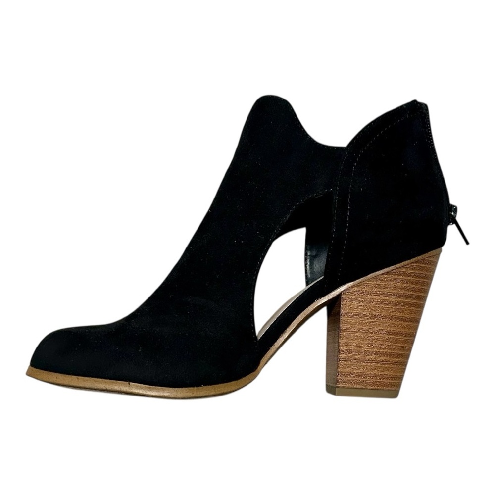 Fergalicioos By Fergie  Women’s Black Ankle Booties with Wooden Heel Size 7.5M